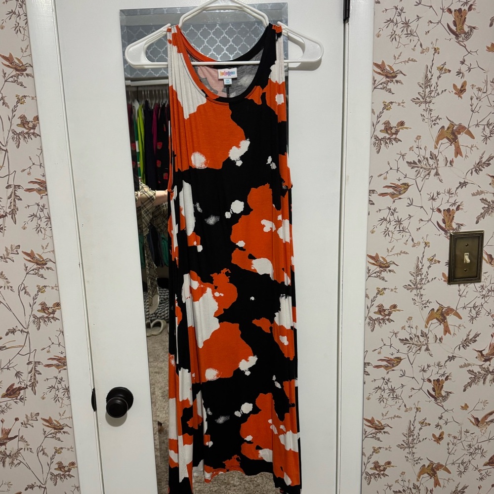 LuLaRoe Dress | Black & Orange | Midi | Fall / Halloween Colors